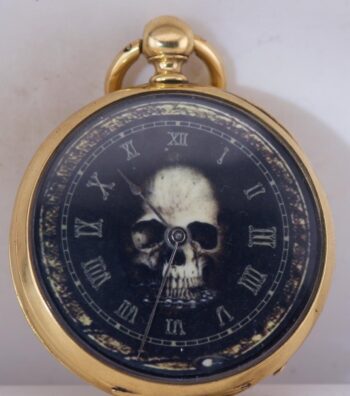 RARE Museum Quality French 'Memento Mori' Skull Pocket Watch – 18k Vermeil
