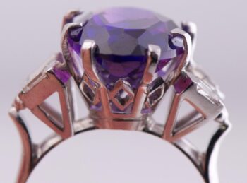 EXQUISITE ANTIQUE ART DECO Tiffany & Co. 18k White Gold 5.0ct Amethyst & Diamond