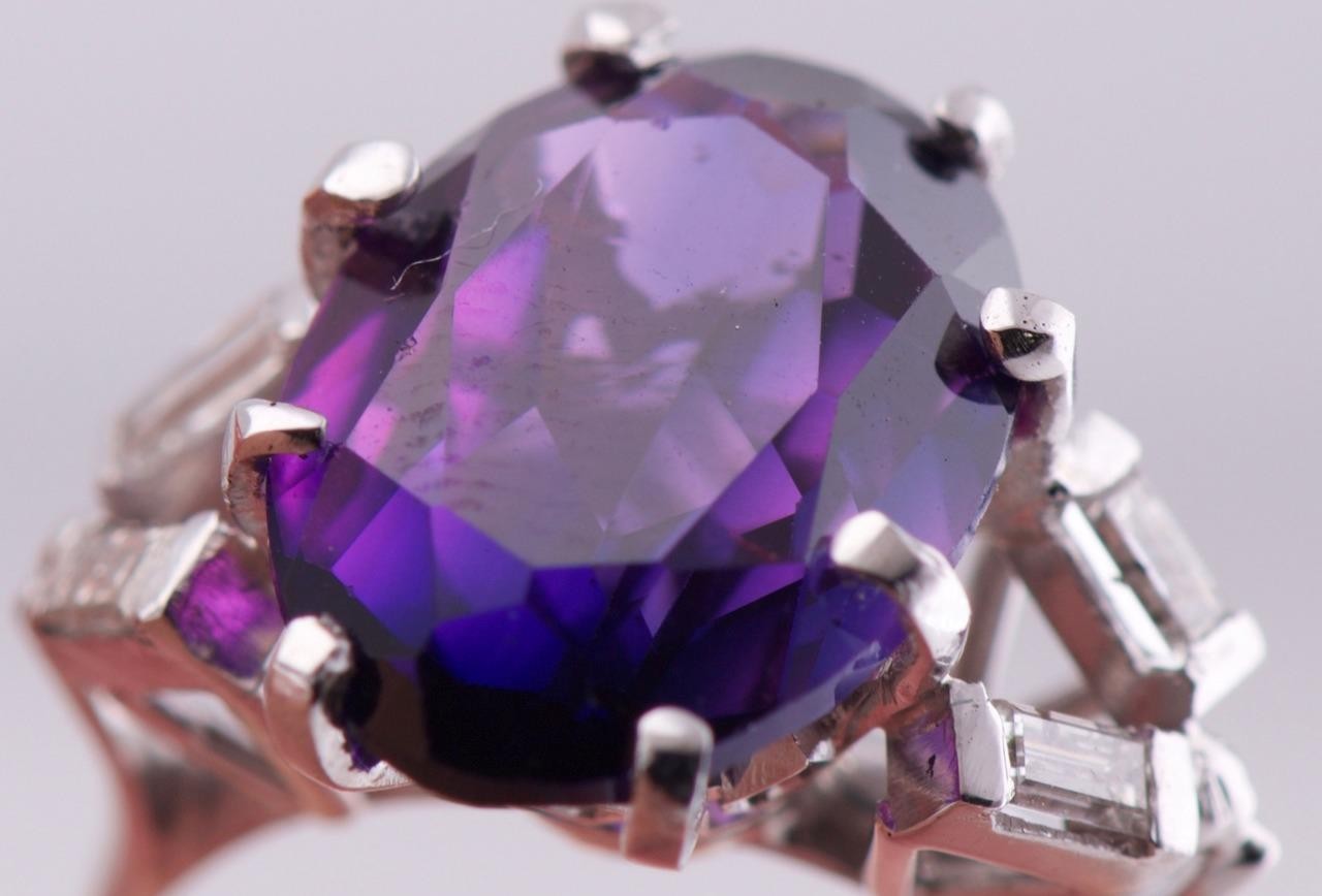 EXQUISITE ANTIQUE ART DECO Tiffany & Co. 18k White Gold 5.0ct Amethyst & Diamond