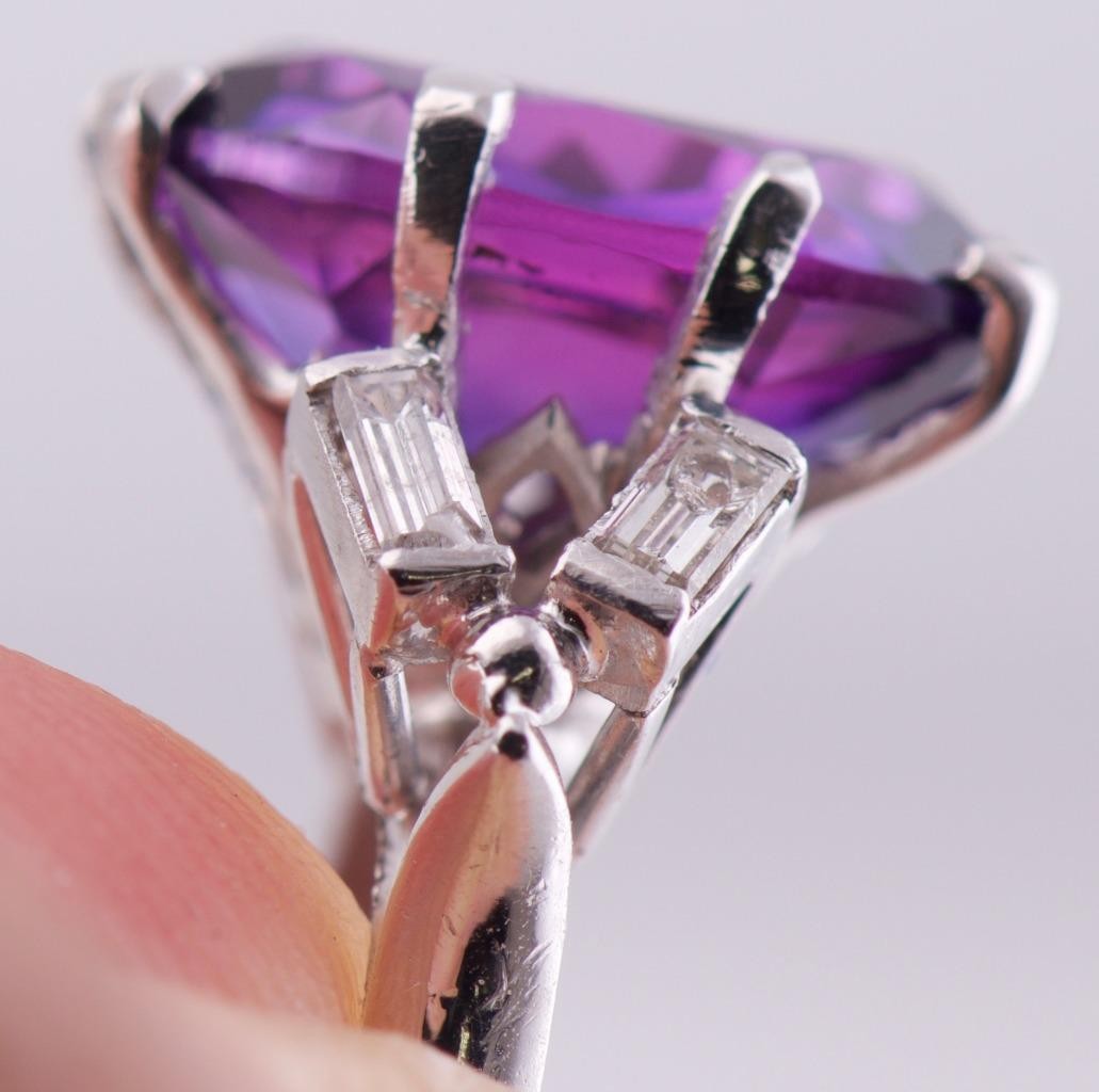EXQUISITE ANTIQUE ART DECO Tiffany & Co. 18k White Gold 5.0ct Amethyst & Diamond