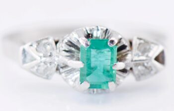 ANTIQUE ART DECO Lucien Gaillard Platinum 0.50ct Emerald & Diamonds Ladies Ring