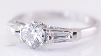 ANTIQUE ART DECO Lucien Gaillard Platinum 0.61ct Diamond Engagement Ring -Signed