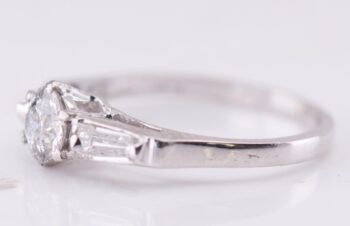 ANTIQUE ART DECO Lucien Gaillard Platinum 0.61ct Diamond Engagement Ring -Signed