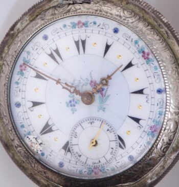 Rare Antique c.1850s Solid Silver 0.800 Full Hunter Ottoman Pocket Watch – 49mm