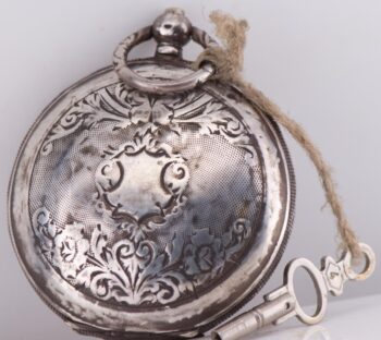 Rare Antique c.1850s Solid Silver 0.800 Full Hunter Ottoman Pocket Watch – 49mm