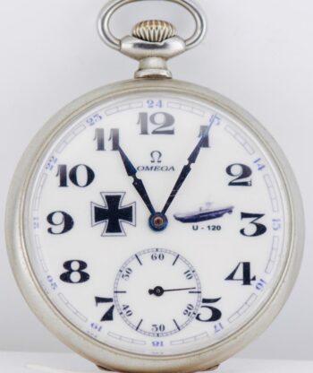ANTIQUE c.1940s OMEGA German Navy U-Boat Officer's Award Pocket Watch U-120