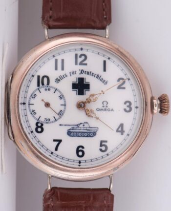 Antique 1930s OMEGA Grand-Prix 0.800 Silver Wristwatch – German Tank Brigade