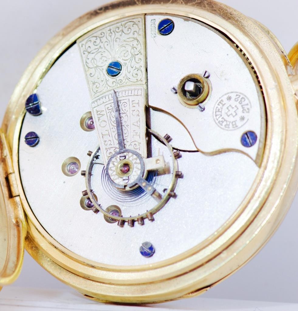 Antique Award 18k Gold Plated Silver Enamel Pocket Watch for Grand Duke Alexei