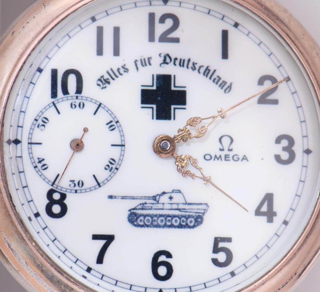 RARE Antique 1930s OMEGA Grand-Prix Silver Wristwatch – German Tank Brigade