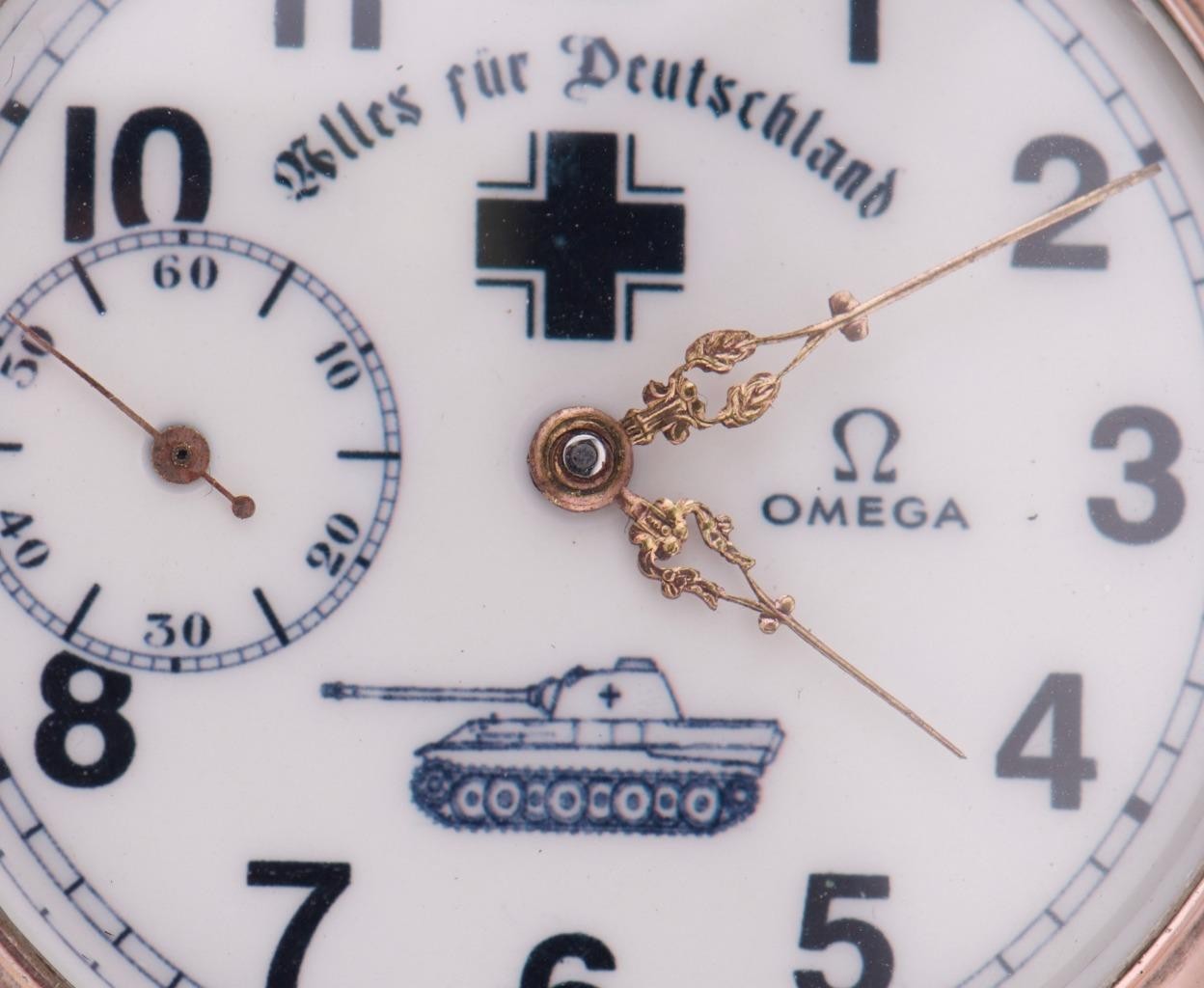 RARE Antique 1930s OMEGA Grand-Prix Silver Wristwatch – German Tank Brigade