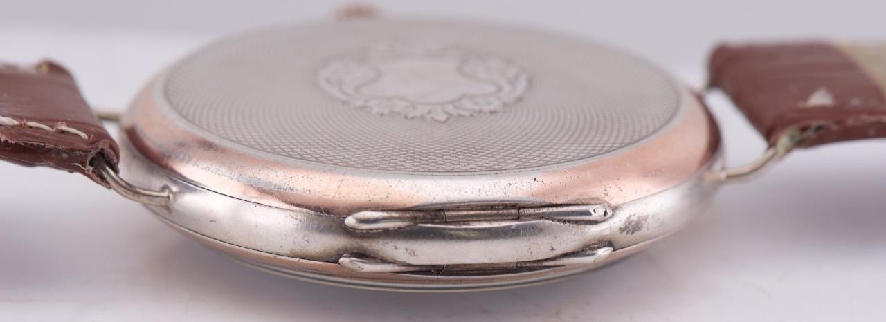RARE Antique 1930s OMEGA Grand-Prix Silver Wristwatch – German Tank Brigade