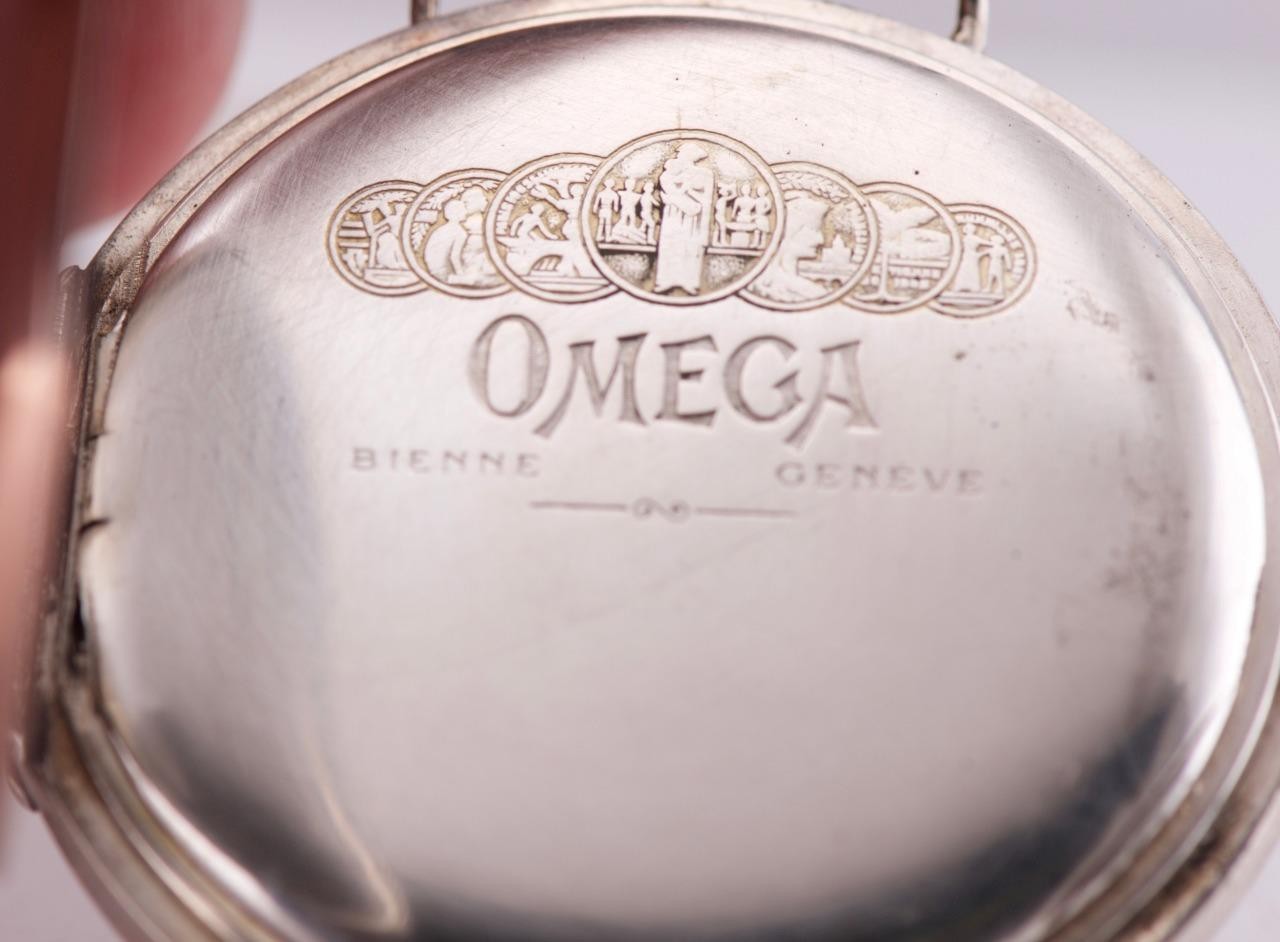 RARE Antique 1930s OMEGA Grand-Prix Silver Wristwatch – German Tank Brigade
