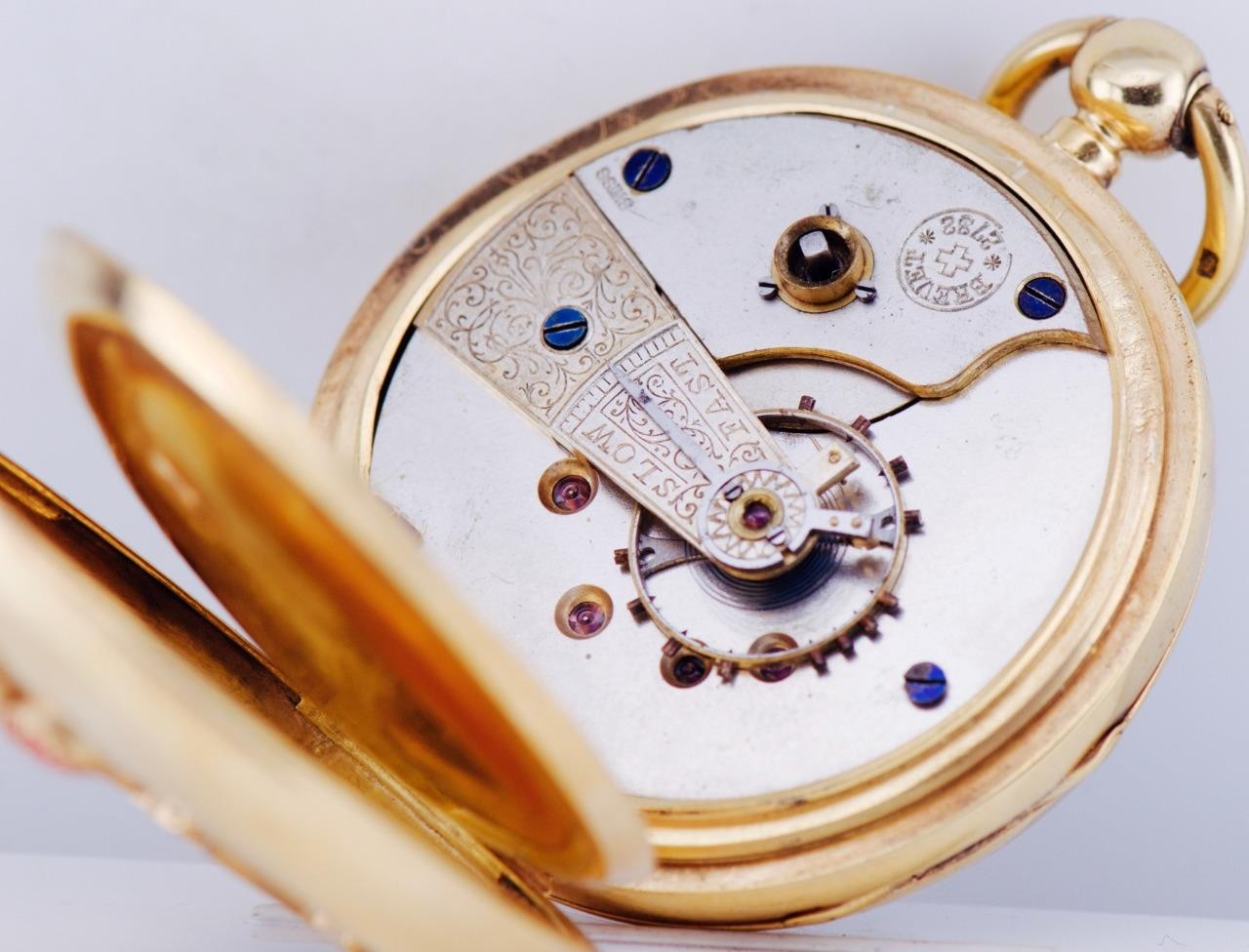 Antique Award 18k Gold Plated Silver Enamel Pocket Watch for Grand Duke Alexei