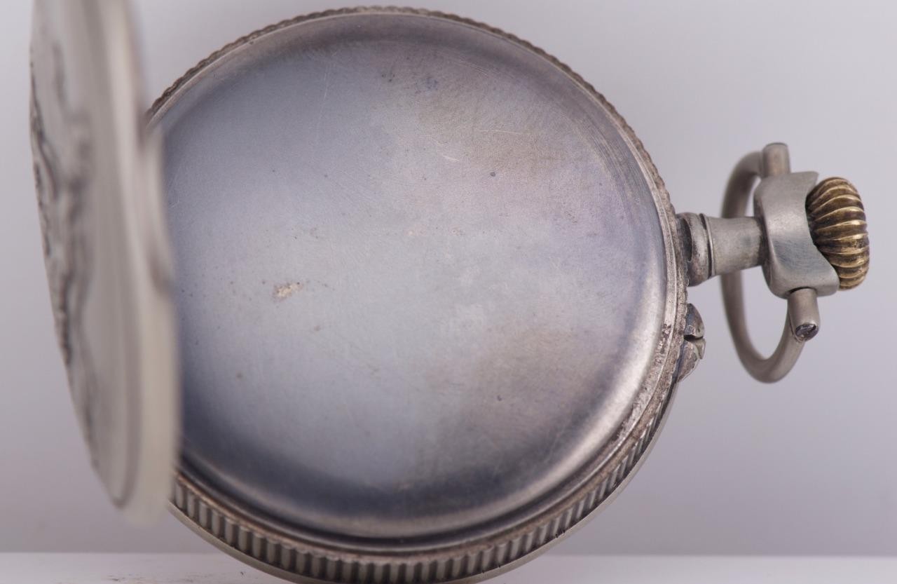 Antique 1890s Jewish Hebrew Dial Pocket Watch Moeri Repousse Jerusalem 50mm Mint