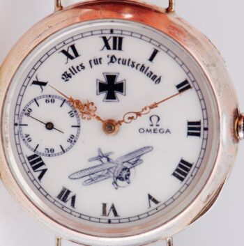 Rare Antique OMEGA Grand-Prix Silver Wristwatch – WWII Era German Military Award