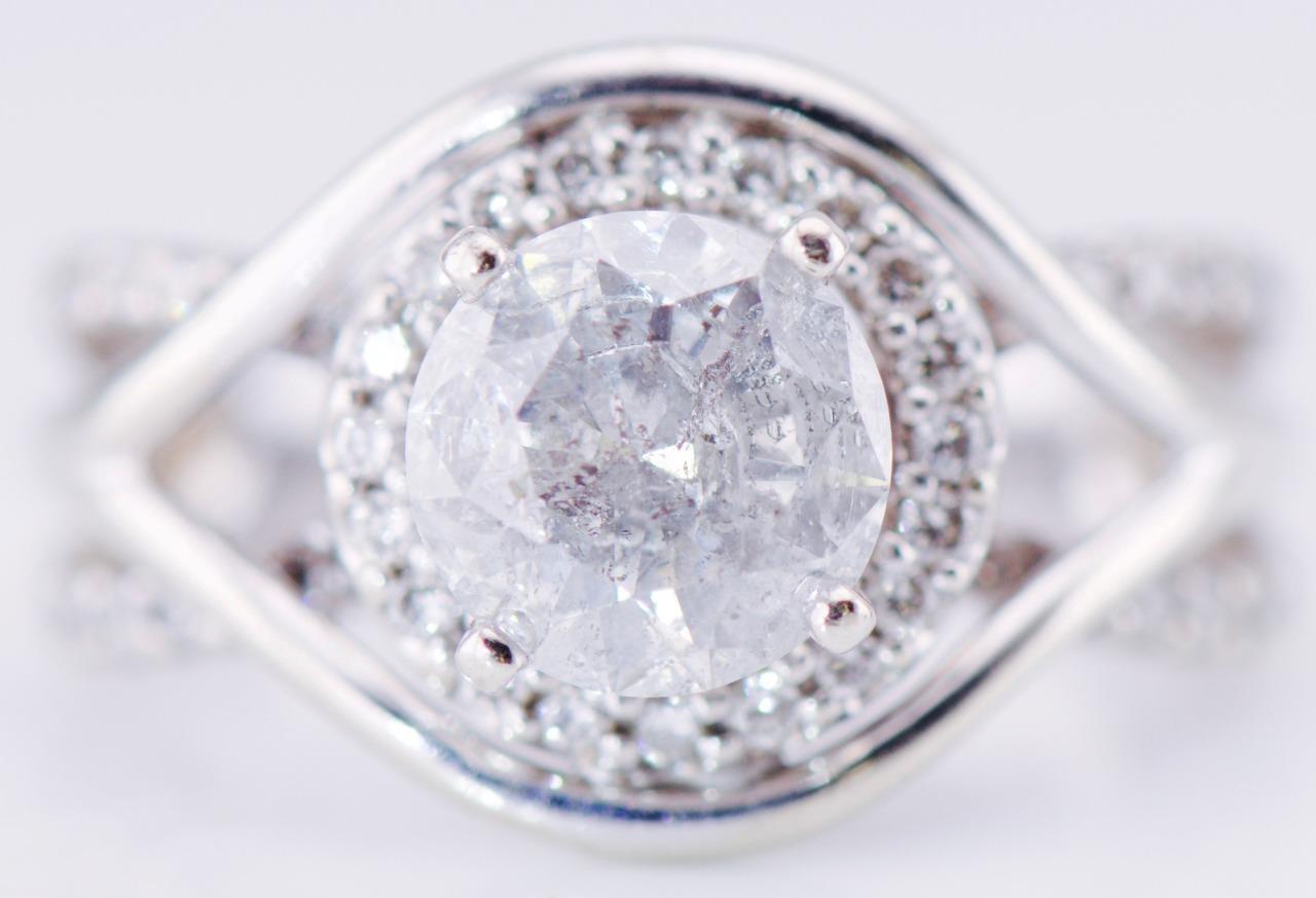 Estate Designers Yalina Engagement Ring 14k White Gold and 2ct Diamond