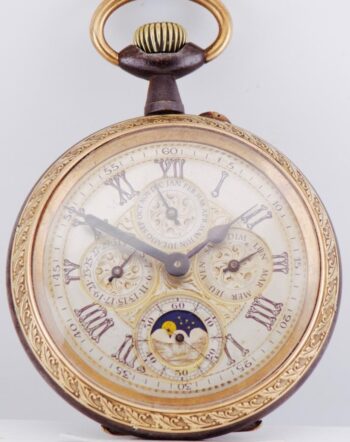 Oversize 66.5mm Memento Mori Skeleton Triple Calendar Moon Phase Pocket Watch