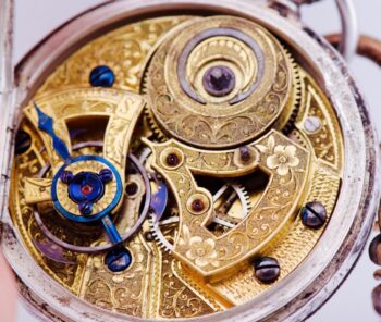 Antique 1850s Pocket Watch Qing Dynasty Chinese Duplex Silver Zodiac Enamel Dial