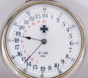 Rare Antique 1941 German Navy U-Boat Captain's 24H Pocket Watch U-135 Submarine