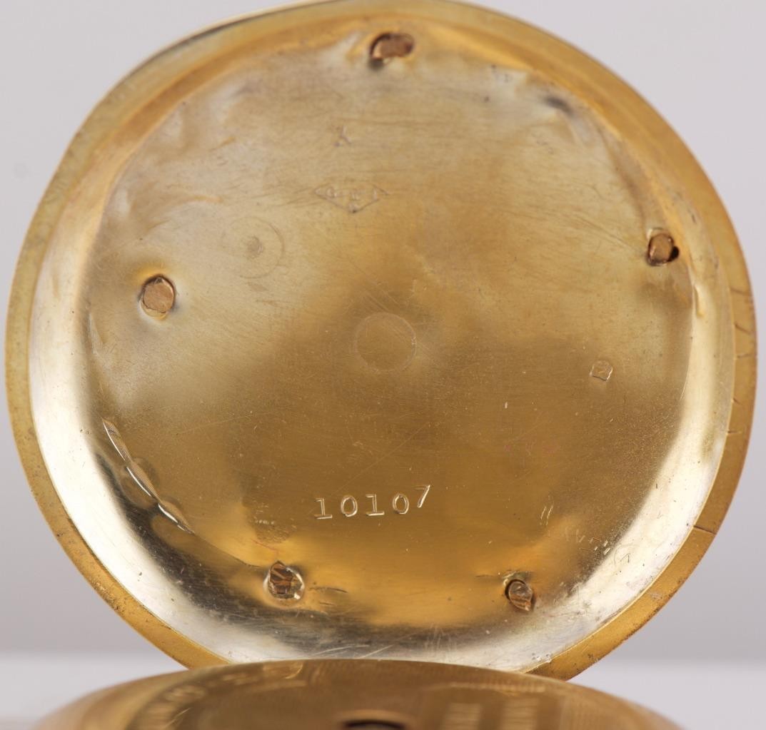 Antique Vacheron Freres Memento Mori Skull Pocket Watch 18k Gold Plated Case