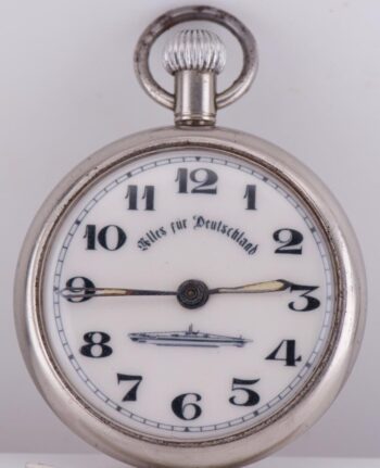 Antique WWI German U-Boat Submarine Officer Award Pocket Watch 49mm Perfect
