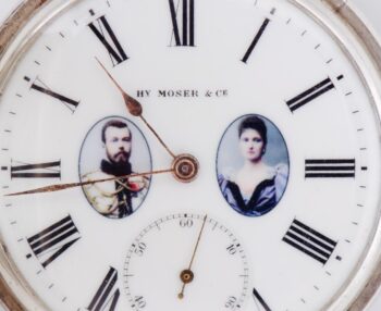 Antique H. Moser & Co Silver Imperial Presentation Pocket Watch Tsar Nicholas II