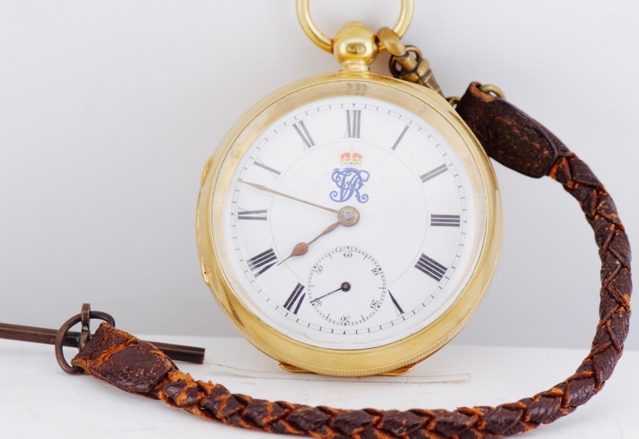 Queen Victoria Diplomatic Presentation Pocket Watch Enamel 18k Gold Silver 52mm
