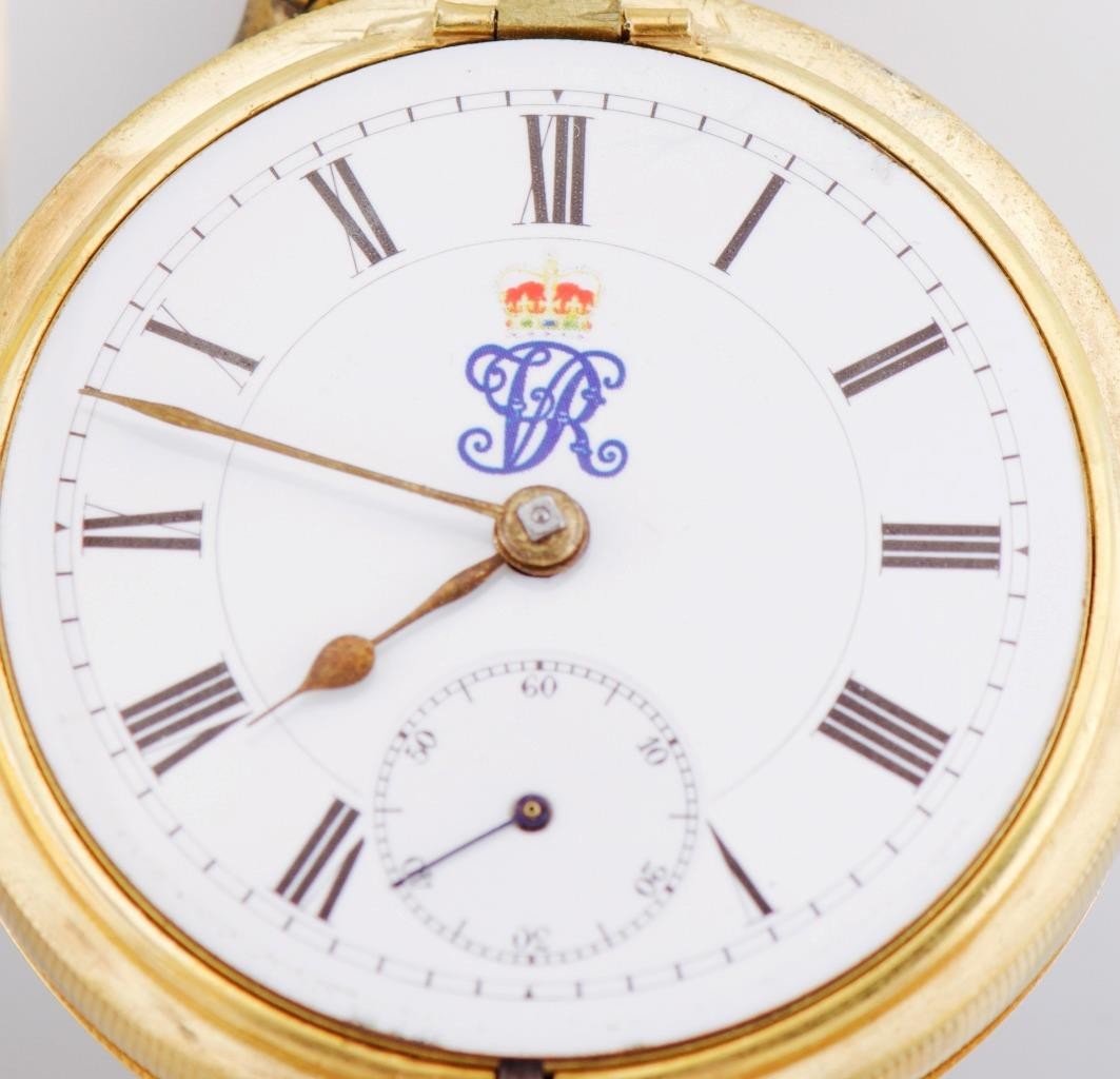 Queen Victoria Diplomatic Presentation Pocket Watch Enamel 18k Gold Silver 52mm