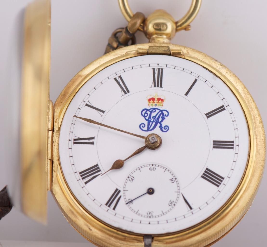 Queen Victoria Diplomatic Presentation Pocket Watch Enamel 18k Gold Silver 52mm