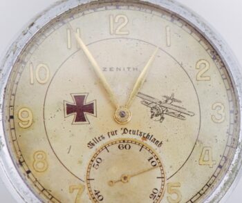 Antique 1930s ZENITH German Aviation Pilot Award Pocket Watch 45.5mm Working