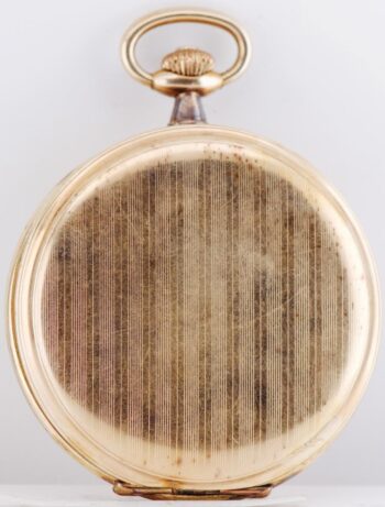 Antique 1930s Memento Mori Skeleton Gold Plated Hunter Pocket Watch 51.5mm