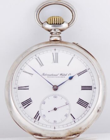 Antique 1916 WWI German Navy Officer Presentation IWC Chronometer Silver Watch