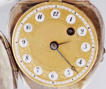 Antique Late 18thC French Silver Mandolin Verge Fusee Pocket Watch 18k Gold Dial