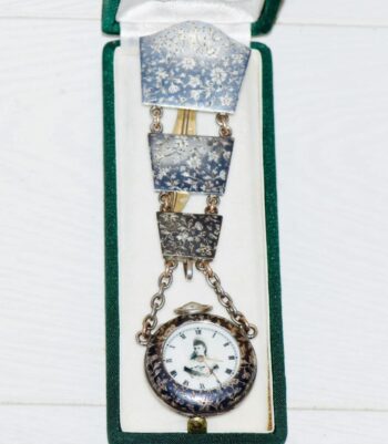 Antique Imperial Faberge Julius Rappoport Silver & Niello Chatelaine Watch c1880