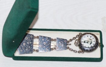 Antique Imperial Faberge Julius Rappoport Silver & Niello Chatelaine Watch c1880