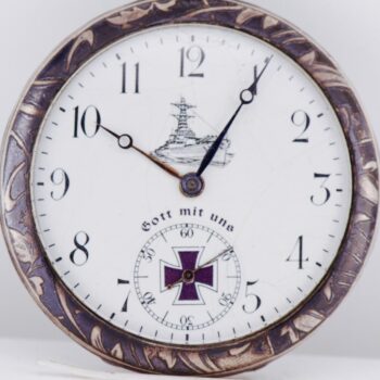 Rare Antique WWI German Navy Officer Award Niello Silver Pocket Watch c1916