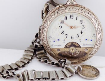 Antique Swiss Hebdomas 8-Day Visible Escapement Pocket Watch (50mm) — Perfect