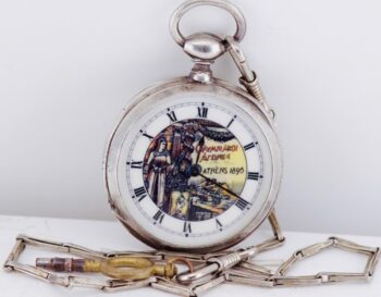 Extremely Rare 1896 Athens Olympic Games Commemorative Silver Pocket Watch