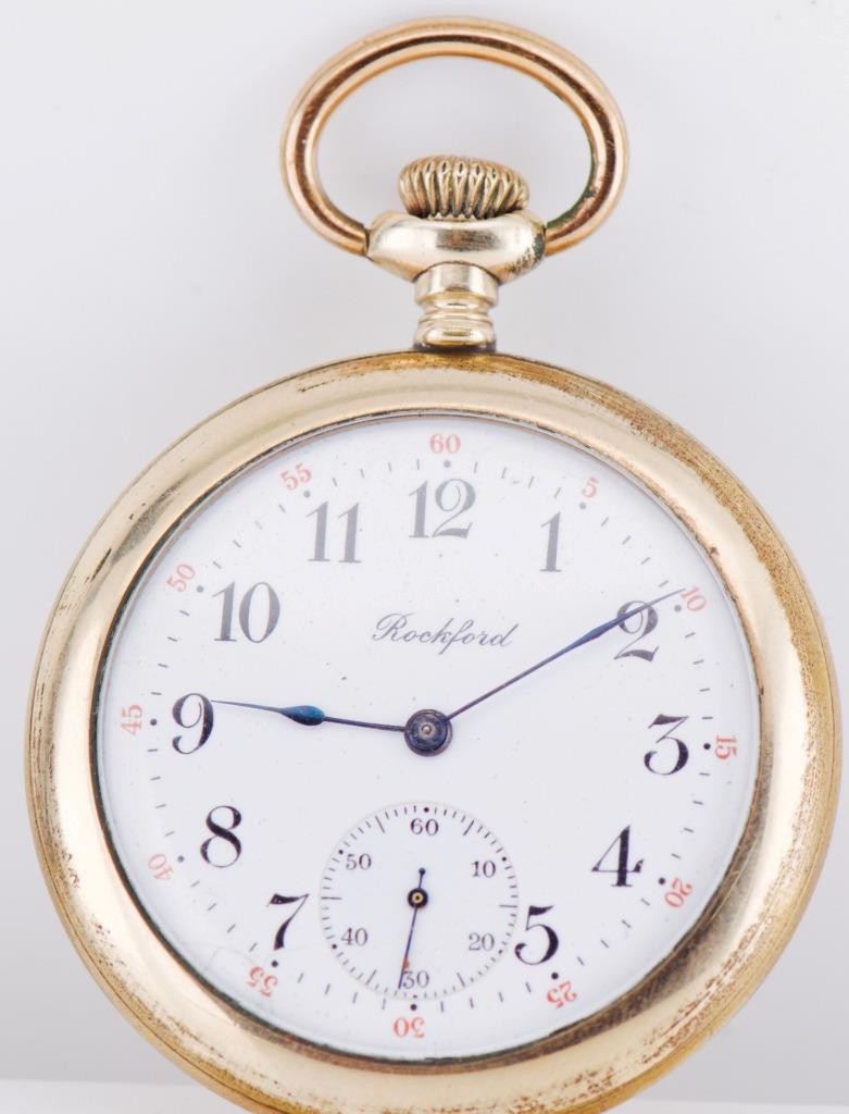 Antique Rockford Masonic Pocket Watch – Gold-Plated Memento Mori Skull Case