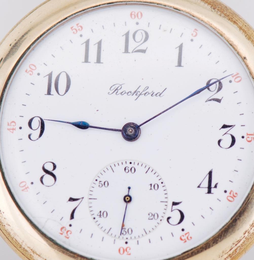 Antique Rockford Masonic Pocket Watch – Gold-Plated Memento Mori Skull Case