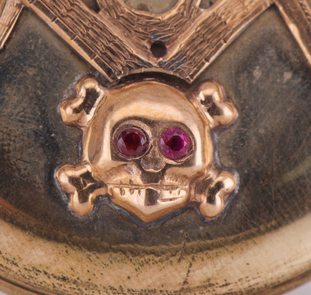 Antique Rockford Masonic Pocket Watch – Gold-Plated Memento Mori Skull Case
