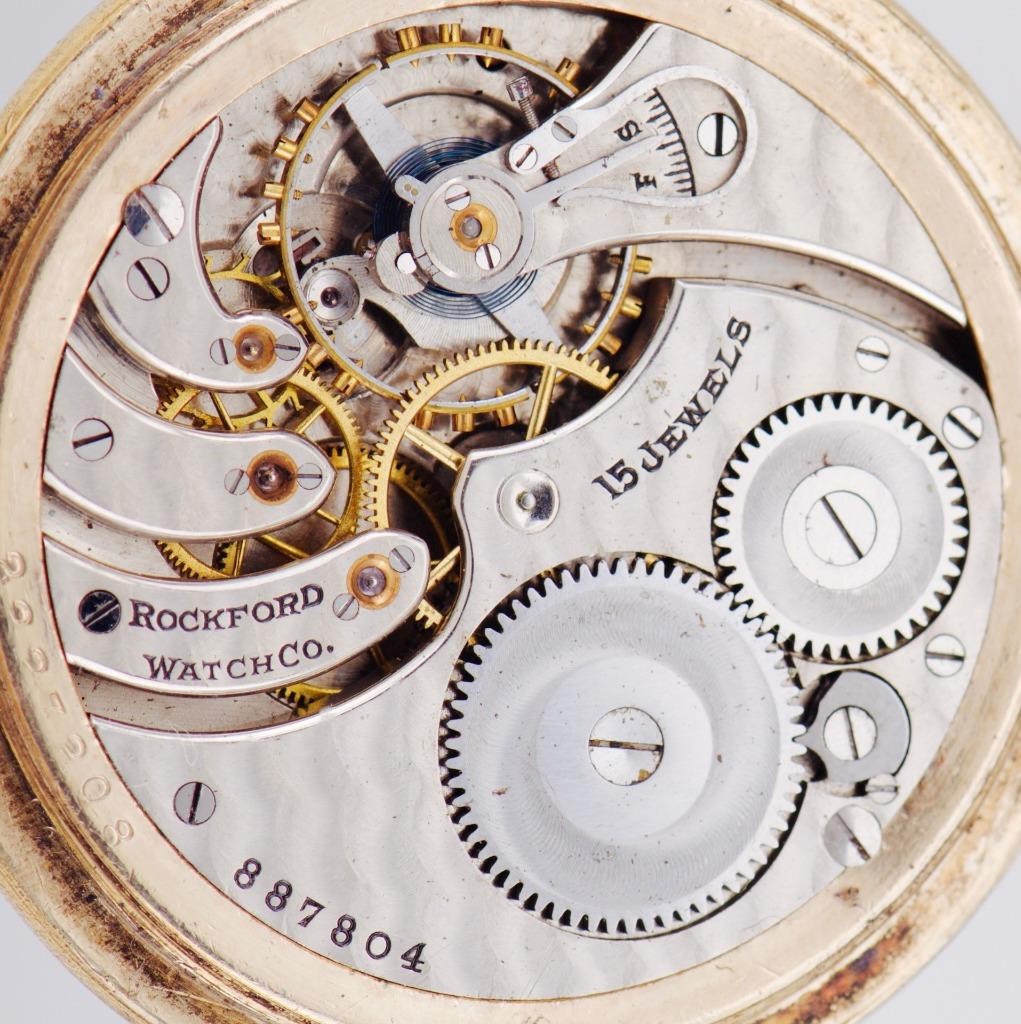 Antique Rockford Masonic Pocket Watch – Gold-Plated Memento Mori Skull Case