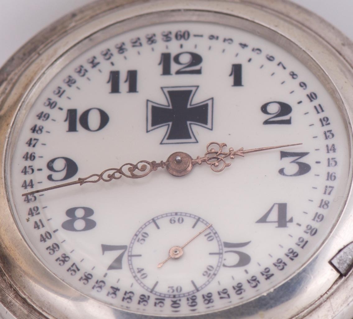 Antique WWI German Kaiserliche Marine 0.800 Silver Pocket Watch – Iron Cross