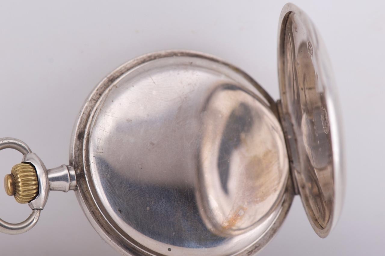 Antique WWI German Kaiserliche Marine 0.800 Silver Pocket Watch – Iron Cross