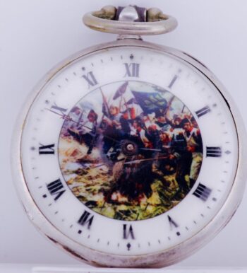 Antique Silver Key Winded Pocket Watch French Revolution Enamel Dial