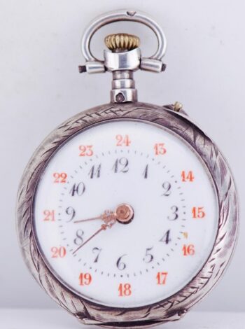 Antique Empire Era Ladies Silver Engraved Pocket Watch -Awarded by Tsar c1900's