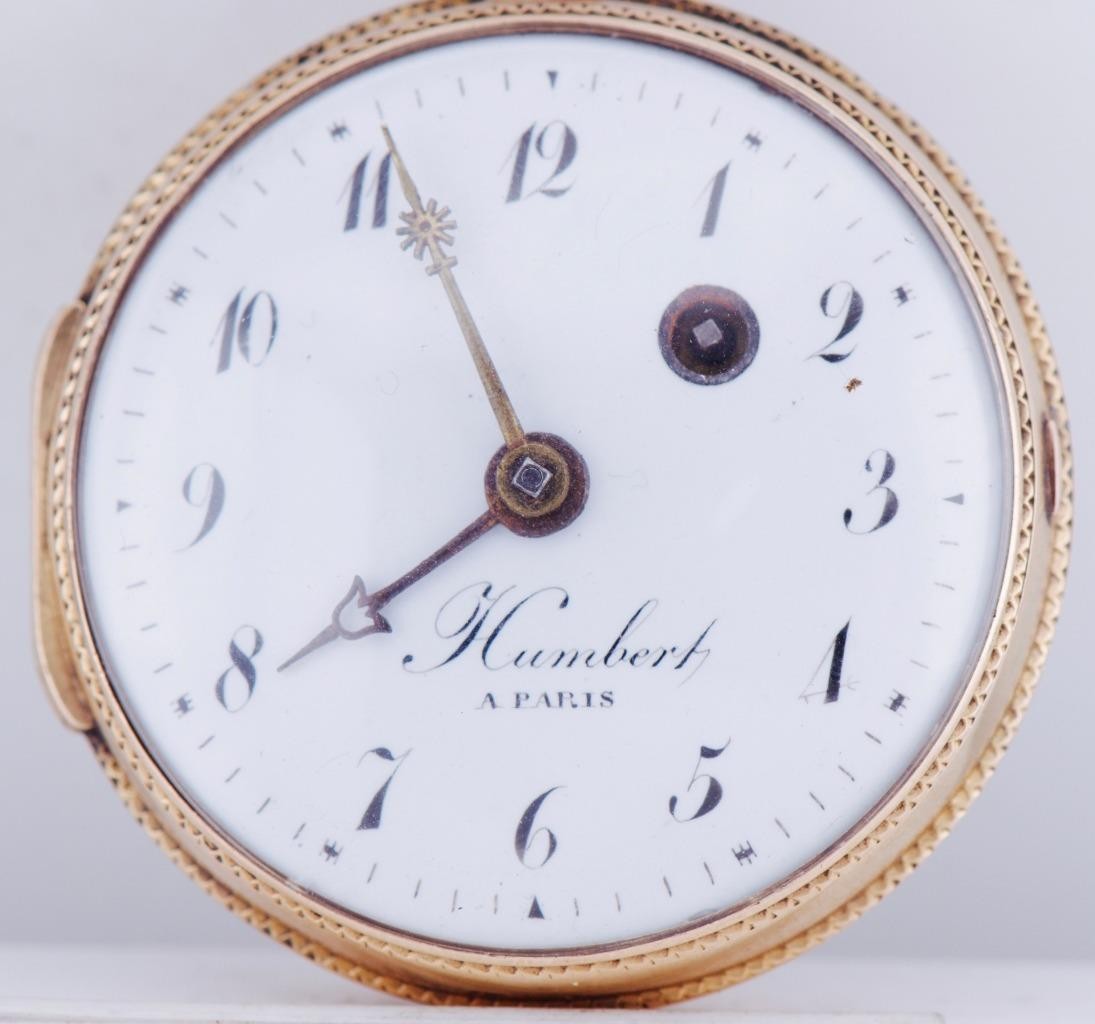 Antique French 18k Gold Enamel Verge Fusee Pocket Watch for King Louis XVI c1780