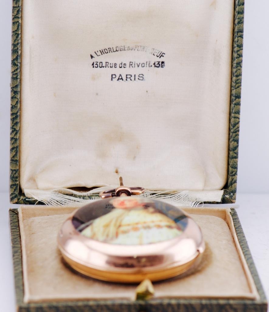 Antique French 18k Gold Enamel Verge Fusee Pocket Watch for King Louis XVI c1780