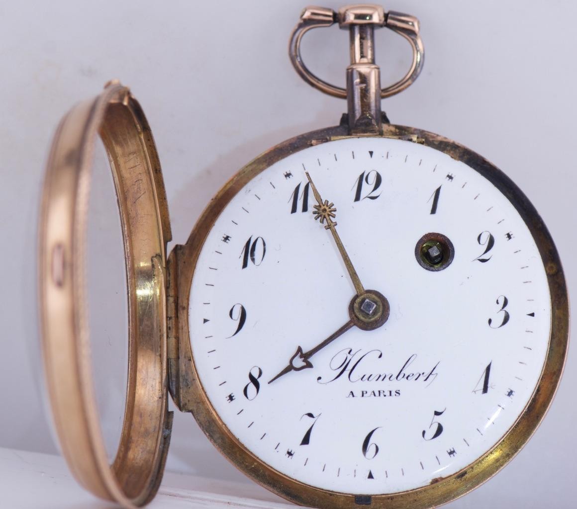 Antique French 18k Gold Enamel Verge Fusee Pocket Watch for King Louis XVI c1780