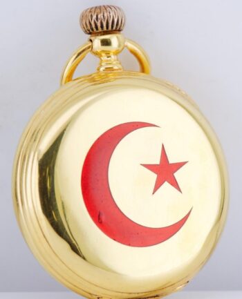 Antique 8 Days Hebdomas 18k Gilt Silver Enamel Pocket Watch Ottoman Market c1916